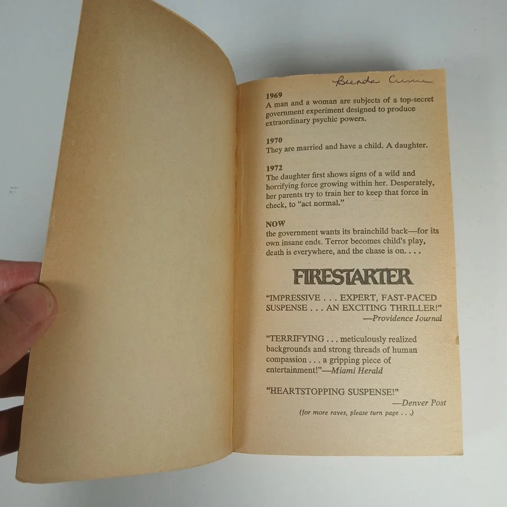 Firestarter Stephen King 1st Signet Edition 1981 7th Printing Paperback PB
